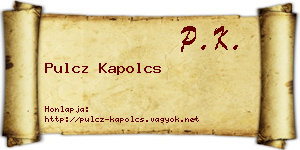 Pulcz Kapolcs névjegykártya